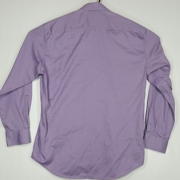 Bellissimo Shirt Men's 15 1/2 Button Down Long Sleeve Cotton Mauve Office Preppy - Picture 7 of 9